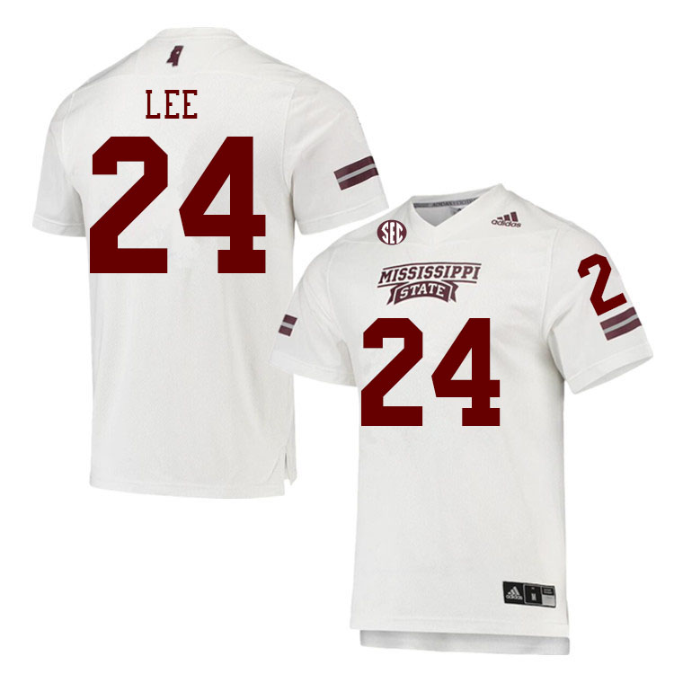 Men #24 Keyvone Lee Mississippi State Bulldogs College Football Jerseys Stitched Sale-White - Click Image to Close